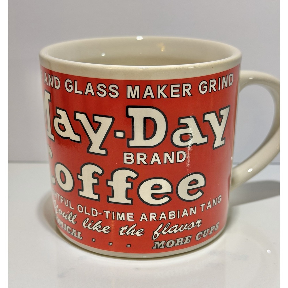 Vintage MAY-DAY COFFEE Ceramic MUG  Yester Year 1993 Westwood  ARABIAN TANG